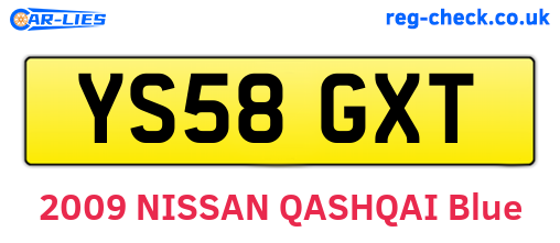 YS58GXT are the vehicle registration plates.