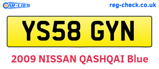 YS58GYN are the vehicle registration plates.