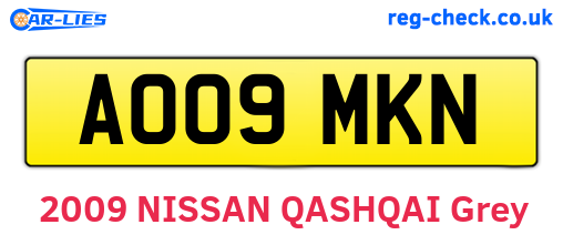 AO09MKN are the vehicle registration plates.