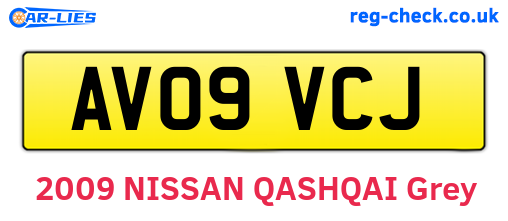 AV09VCJ are the vehicle registration plates.