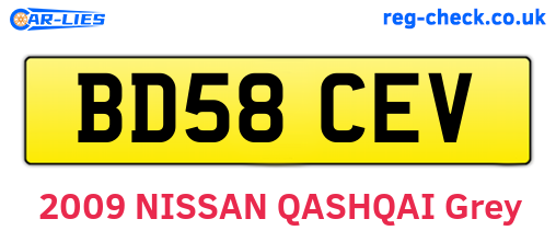BD58CEV are the vehicle registration plates.