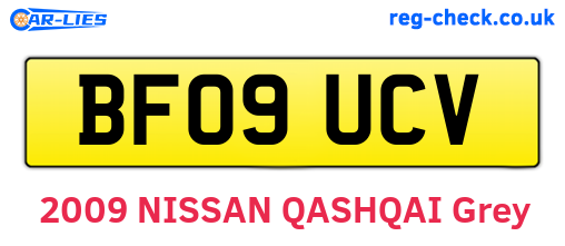 BF09UCV are the vehicle registration plates.