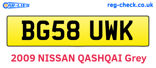 BG58UWK are the vehicle registration plates.
