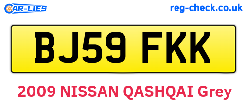 BJ59FKK are the vehicle registration plates.