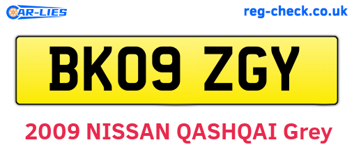 BK09ZGY are the vehicle registration plates.