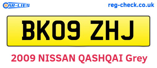 BK09ZHJ are the vehicle registration plates.