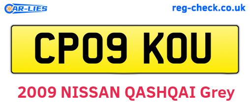 CP09KOU are the vehicle registration plates.