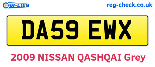 DA59EWX are the vehicle registration plates.