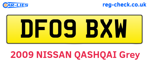 DF09BXW are the vehicle registration plates.