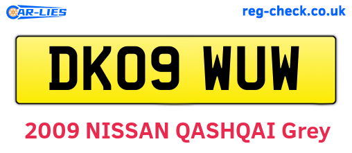 DK09WUW are the vehicle registration plates.