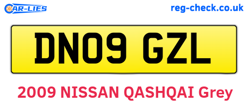 DN09GZL are the vehicle registration plates.