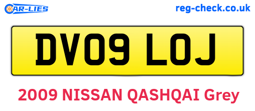 DV09LOJ are the vehicle registration plates.