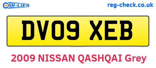 DV09XEB are the vehicle registration plates.