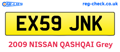 EX59JNK are the vehicle registration plates.