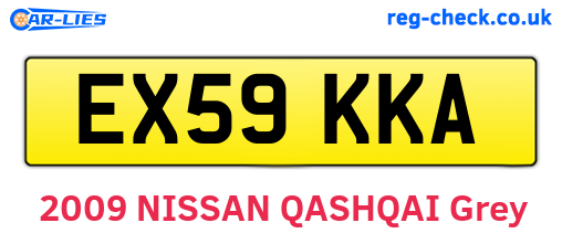 EX59KKA are the vehicle registration plates.