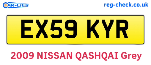 EX59KYR are the vehicle registration plates.