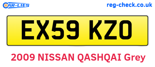 EX59KZO are the vehicle registration plates.