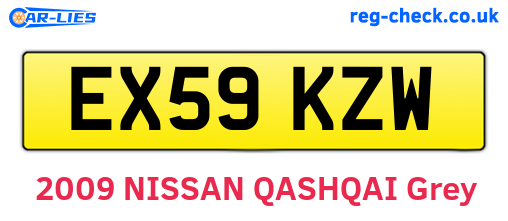 EX59KZW are the vehicle registration plates.