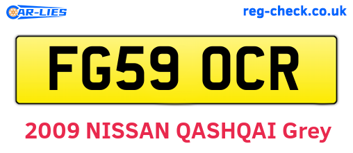 FG59OCR are the vehicle registration plates.
