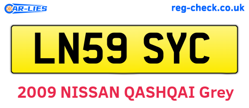 LN59SYC are the vehicle registration plates.