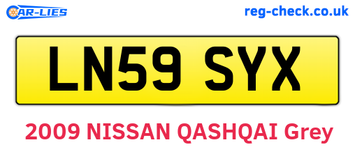 LN59SYX are the vehicle registration plates.