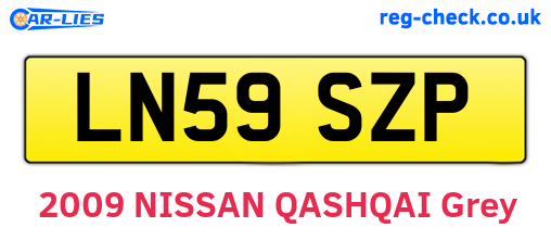 LN59SZP are the vehicle registration plates.