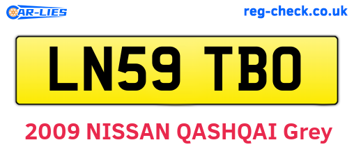LN59TBO are the vehicle registration plates.