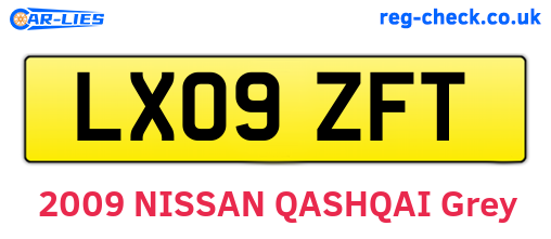 LX09ZFT are the vehicle registration plates.
