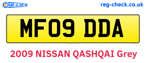 MF09DDA are the vehicle registration plates.