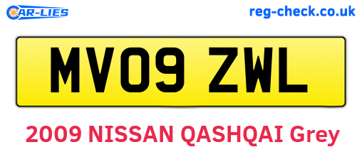 MV09ZWL are the vehicle registration plates.
