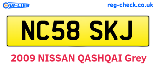 NC58SKJ are the vehicle registration plates.