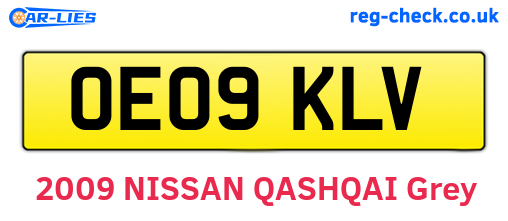 OE09KLV are the vehicle registration plates.