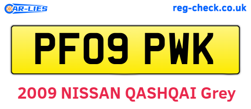 PF09PWK are the vehicle registration plates.