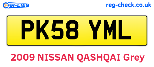 PK58YML are the vehicle registration plates.