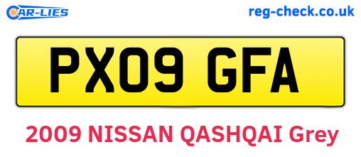 PX09GFA are the vehicle registration plates.