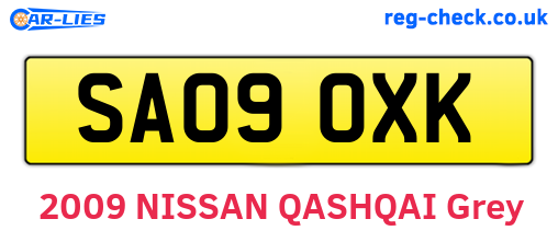 SA09OXK are the vehicle registration plates.