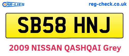 SB58HNJ are the vehicle registration plates.