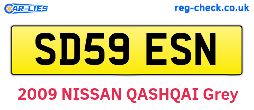 SD59ESN are the vehicle registration plates.