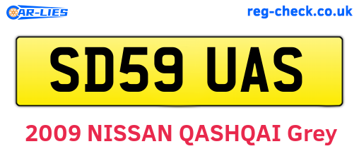 SD59UAS are the vehicle registration plates.