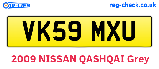 VK59MXU are the vehicle registration plates.