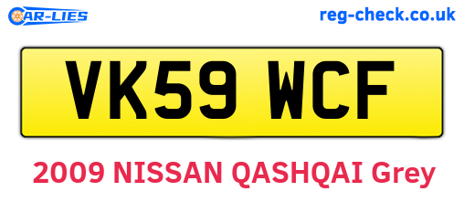 VK59WCF are the vehicle registration plates.