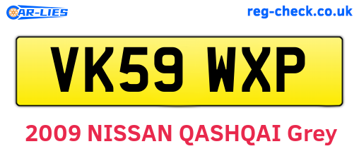 VK59WXP are the vehicle registration plates.