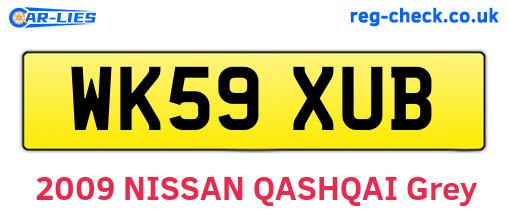 WK59XUB are the vehicle registration plates.