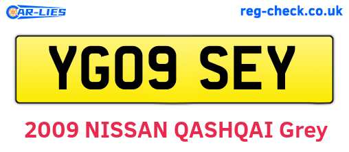 YG09SEY are the vehicle registration plates.