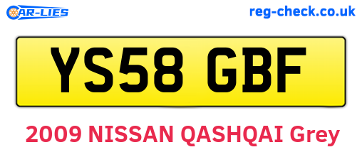 YS58GBF are the vehicle registration plates.