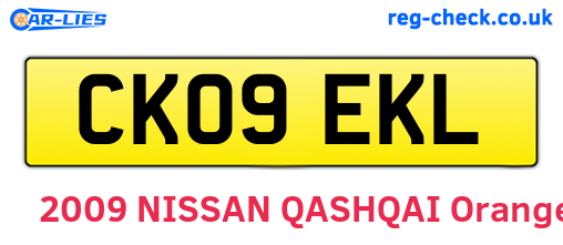 CK09EKL are the vehicle registration plates.
