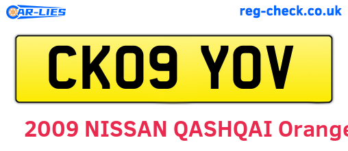 CK09YOV are the vehicle registration plates.