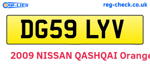 DG59LYV are the vehicle registration plates.