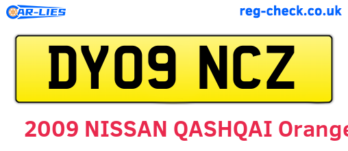 DY09NCZ are the vehicle registration plates.