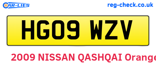 HG09WZV are the vehicle registration plates.